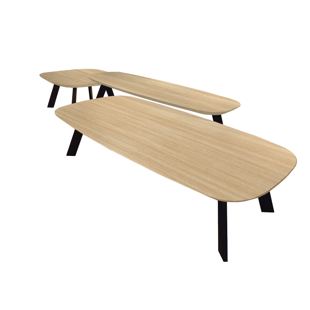 Set Mesas Maite Roble americano x 3